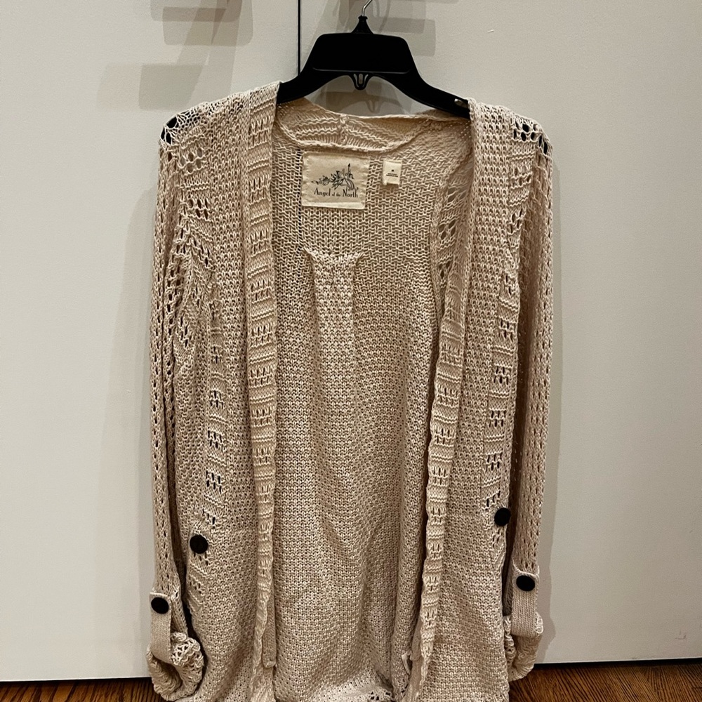 Angel Of The North (Anthropologie brand) Beige Knit Cardigan